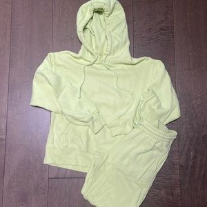 TNA jogging suit size small colour lime green
